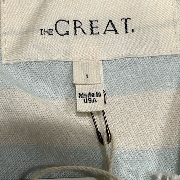 NWT The Great. Striped Swing Tank Dress SZ S 1 Blue Cream - Picture 7 of 8